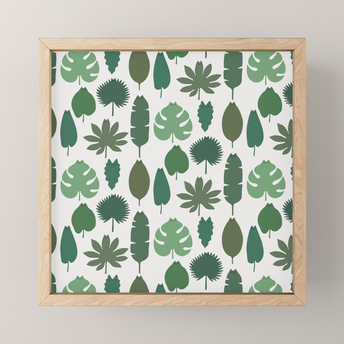 Cat and Plant 39 pattern Mini Art Print Gallery Image 1