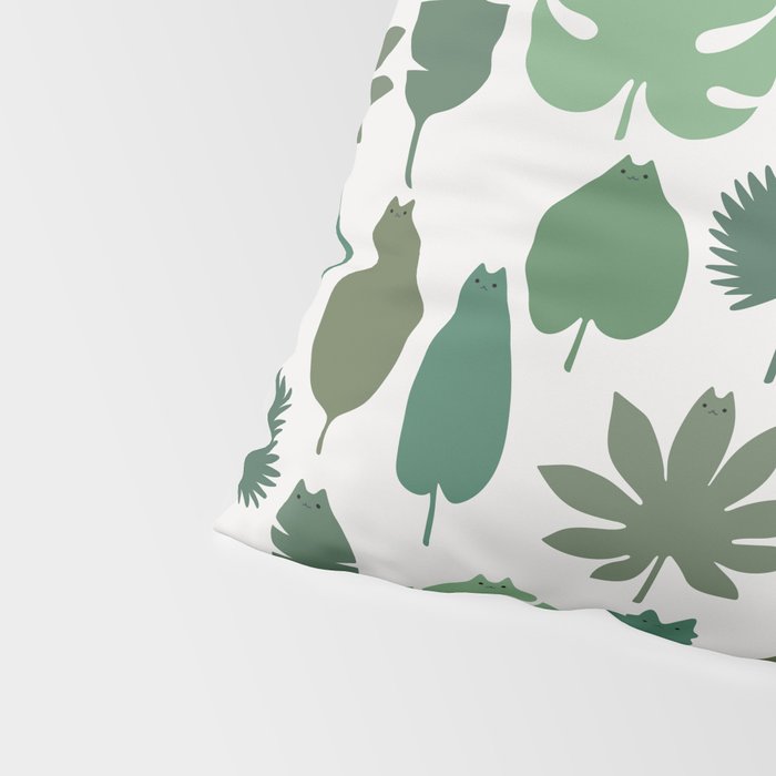 Cat and Plant 39 pattern Pillow Sham Gallery Image 4