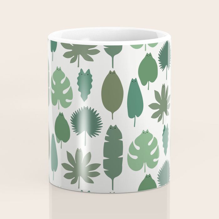Cat and Plant 39 pattern Coffee Mug Gallery Image 4
