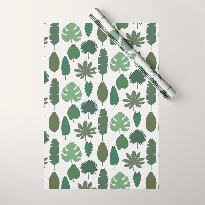 Cat and Plant 39 pattern Wrapping Paper Gallery Image 1
