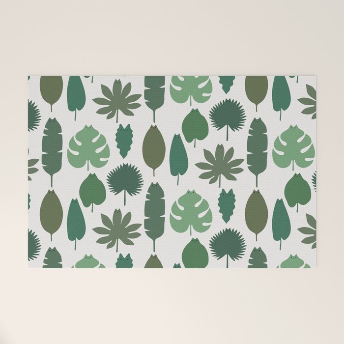Cat and Plant 39 pattern Welcome Mat Gallery Image 1