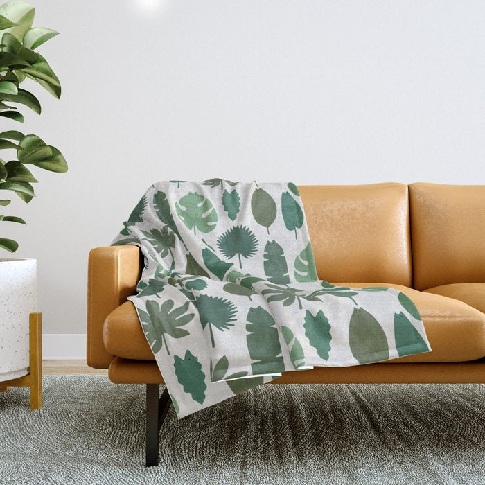 Cat and Plant 39 pattern Throw Blanket Gallery Image 1