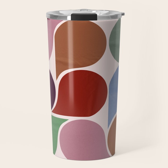 Colorful Geometric Raindrop Pattern Travel Mug Gallery Image 1