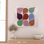 Colorful Geometric Raindrop Pattern Wall Tapestry Gallery Image 2