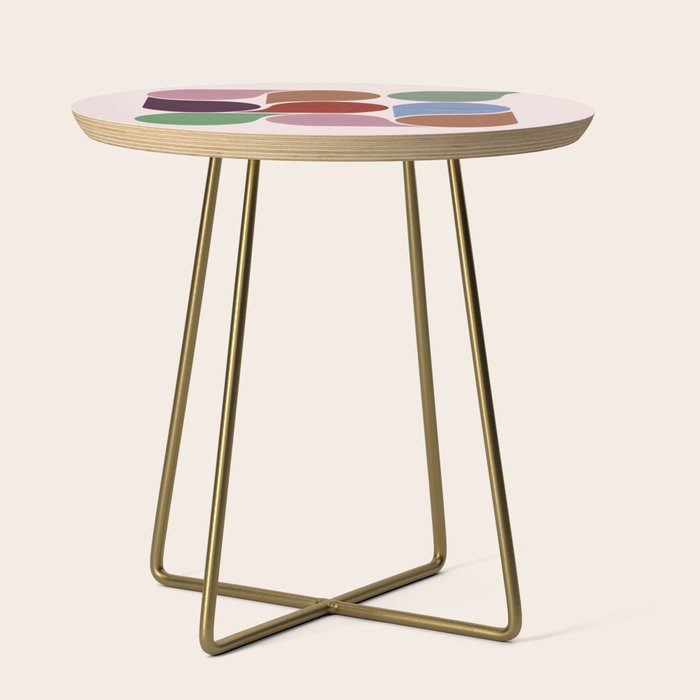 Colorful Geometric Raindrop Pattern Side Table Gallery Image 1