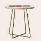 Colorful Geometric Raindrop Pattern Side Table Gallery Image 1