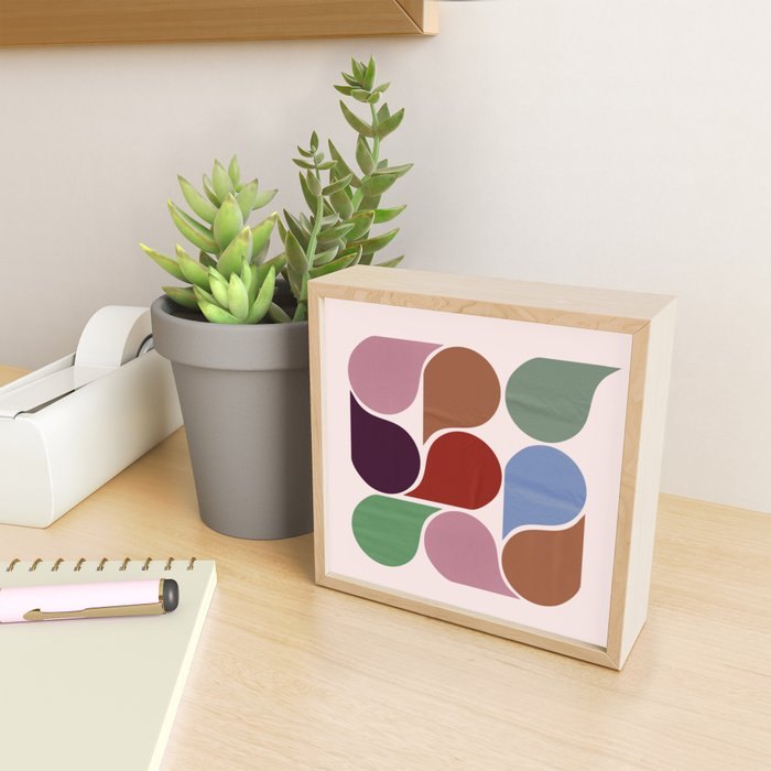 Colorful Geometric Raindrop Pattern Mini Art Print Gallery Image 2