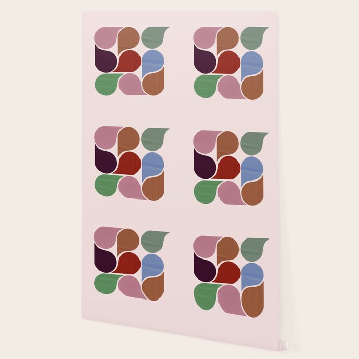 Colorful Geometric Raindrop Pattern Wallpaper Gallery Image 2