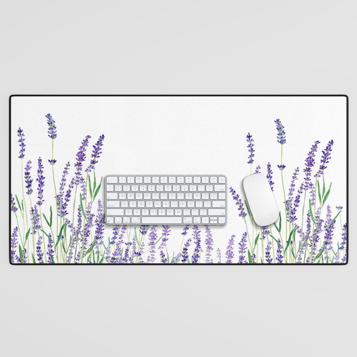 lavender watercolor horizontal Desk Mat Gallery Image 1