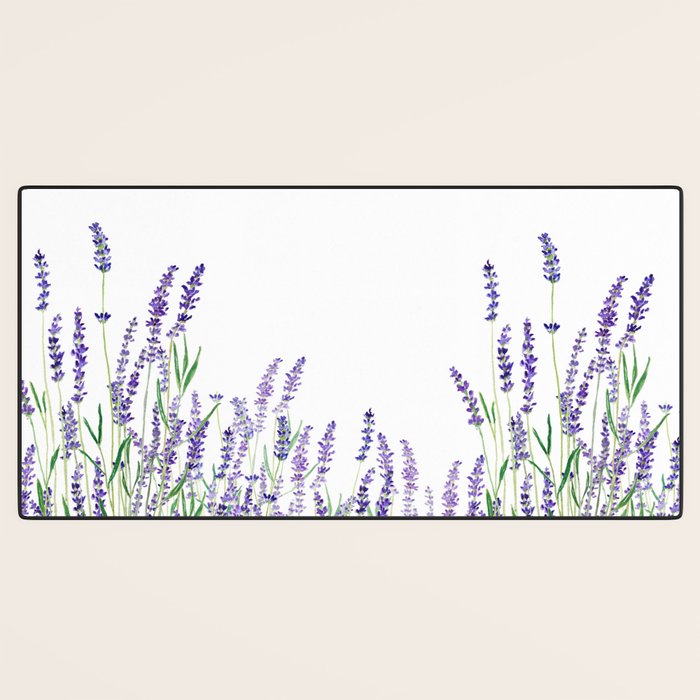 lavender watercolor horizontal Desk Mat Gallery Image 3