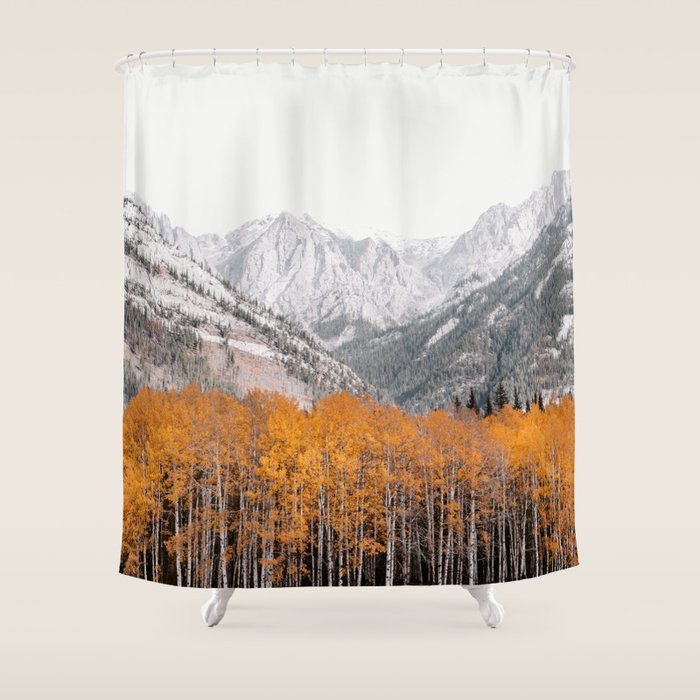 Fall Layers - Mountain Landscape Photography Shower Curtain Gallery Image 1