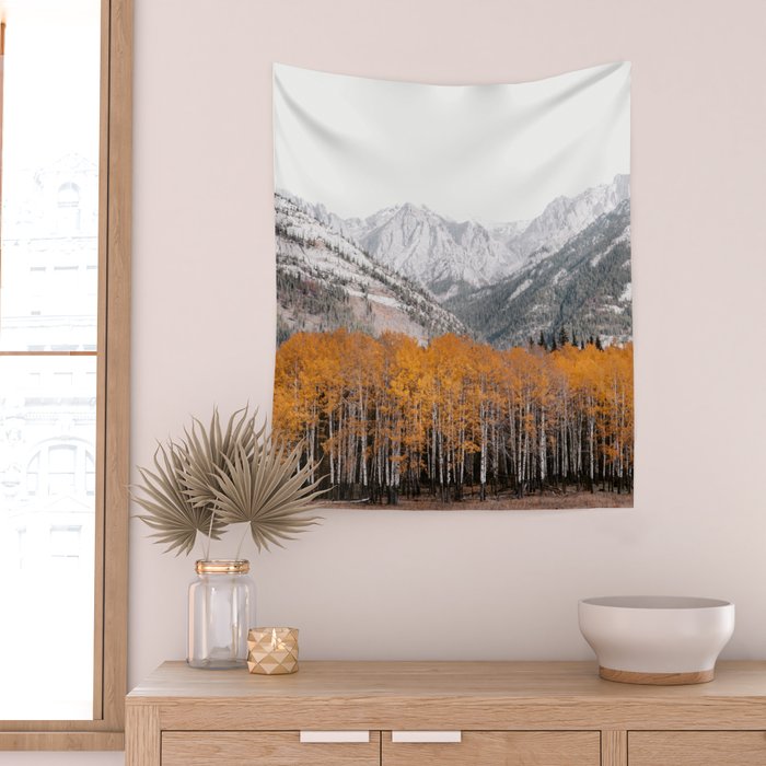 Fall Layers - Mountain Landscape Photography Wall Tapestry Gallery Image 2