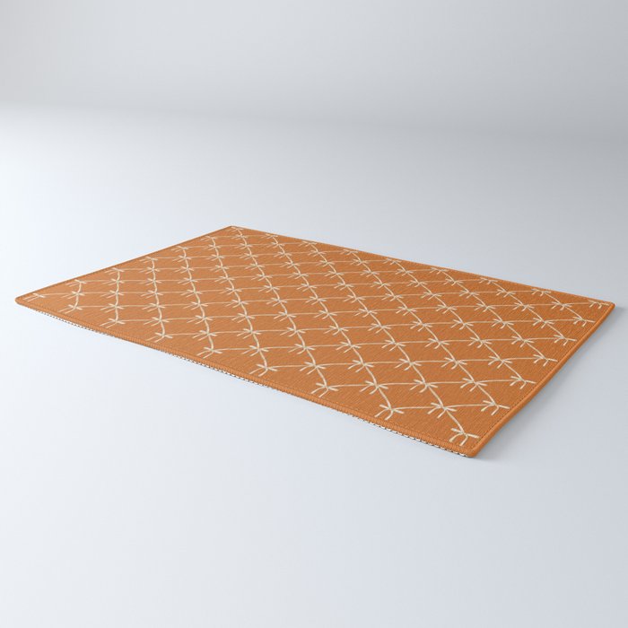 Bows & Ribbons Pattern XV Orange Rug Gallery Image 3