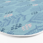 Winter & Woodsy Pine Trees in Warm Blue Bath Mat Gallery Image 3