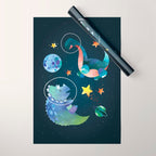 Space Triceratops dinosaur Wrapping Paper Gallery Image 1