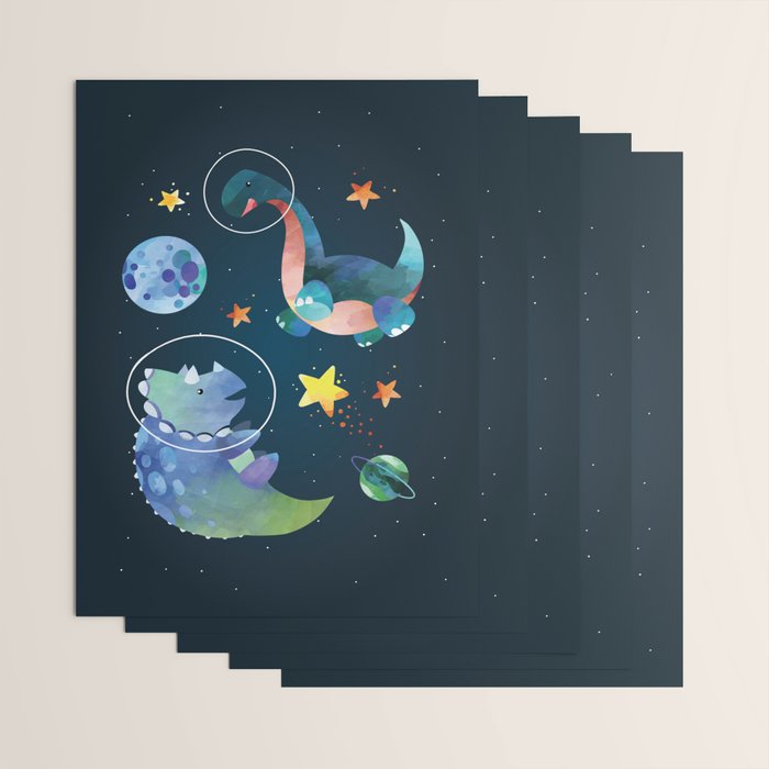 Space Triceratops dinosaur Wrapping Paper Gallery Image 3