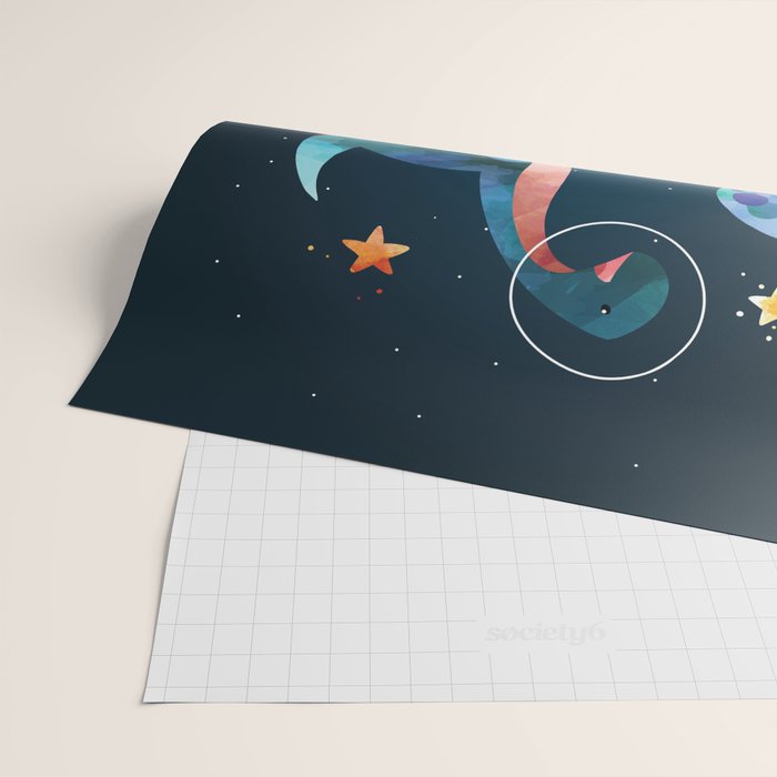 Space Triceratops dinosaur Wrapping Paper Gallery Image 2