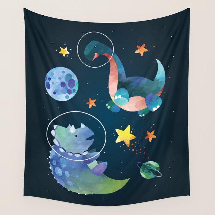 Space Triceratops dinosaur Wall Tapestry Gallery Image 1