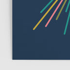Mid Century Modern Colorful Sunburst Sun on Navy Blue Poster Gallery Image 3