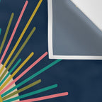 Mid Century Modern Colorful Sunburst Sun on Navy Blue Wall Tapestry Gallery Image 3