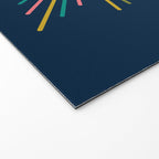 Mid Century Modern Colorful Sunburst Sun on Navy Blue Welcome Mat Gallery Image 2