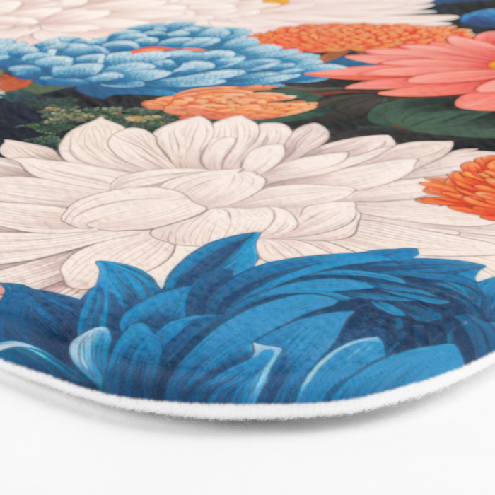Flower Print Japanese Painting Floral Wall Art Botanical Poster Maximalist Dopamine Decor Bath Mat Gallery Image 3