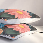 Flower Print Japanese Painting Floral Wall Art Botanical Poster Maximalist Dopamine Decor Pillow Sham Gallery Image 3