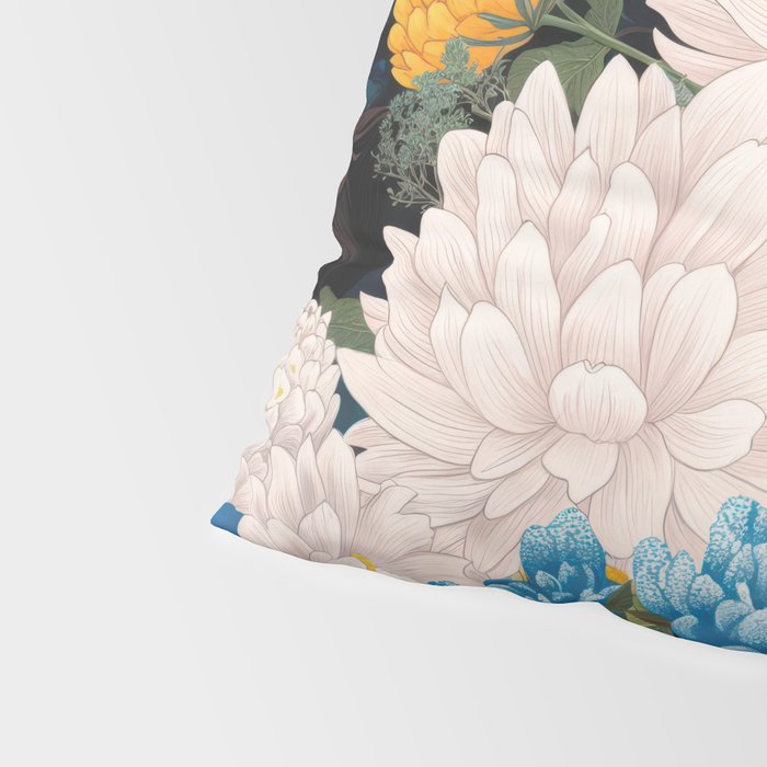 Flower Print Japanese Painting Floral Wall Art Botanical Poster Maximalist Dopamine Decor Pillow Sham Gallery Image 4