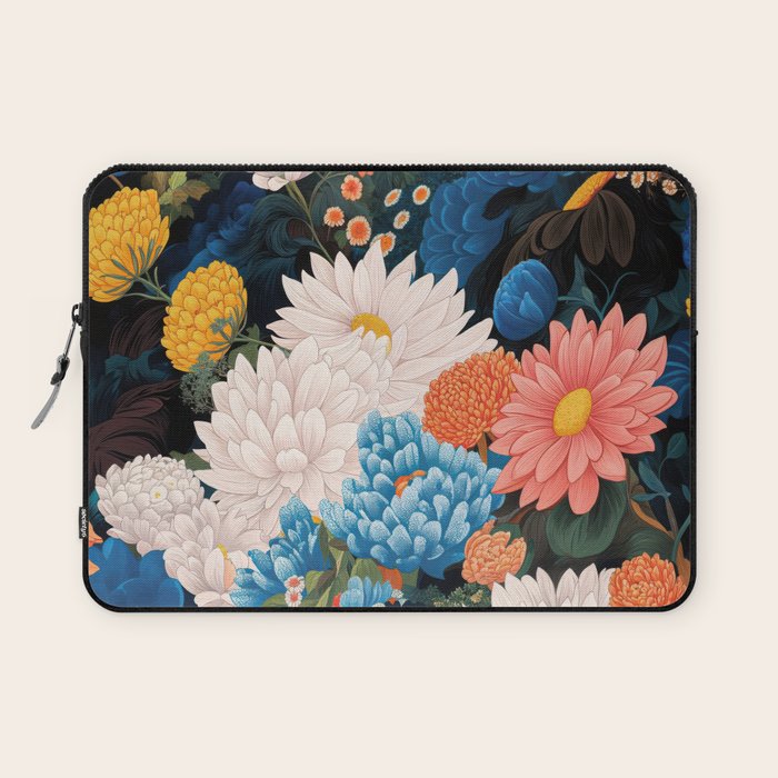 Flower Print Japanese Painting Floral Wall Art Botanical Poster Maximalist Dopamine Decor Laptop Sleeve Gallery Image 1
