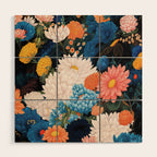 Flower Print Japanese Painting Floral Wall Art Botanical Poster Maximalist Dopamine Decor Wood Wall Art Gallery Image 1