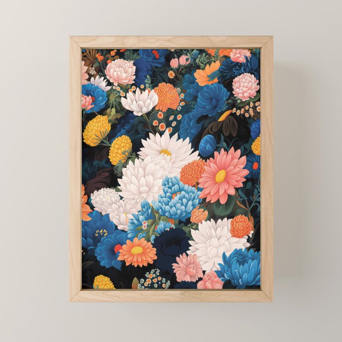 Flower Print Japanese Painting Floral Wall Art Botanical Poster Maximalist Dopamine Decor Mini Art Print Gallery Image 1