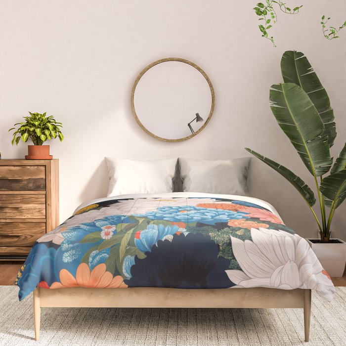 Flower Print Japanese Painting Floral Wall Art Botanical Poster Maximalist Dopamine Decor Comforter Gallery Image 3