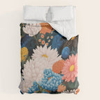 Flower Print Japanese Painting Floral Wall Art Botanical Poster Maximalist Dopamine Decor Duvet Cover Gallery Image 6