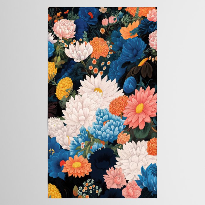 Flower Print Japanese Painting Floral Wall Art Botanical Poster Maximalist Dopamine Decor Tablecloth Gallery Image 2