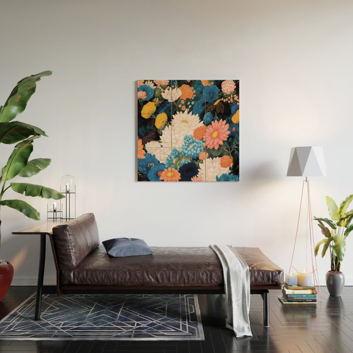 Flower Print Japanese Painting Floral Wall Art Botanical Poster Maximalist Dopamine Decor Wood Wall Art Gallery Image 2