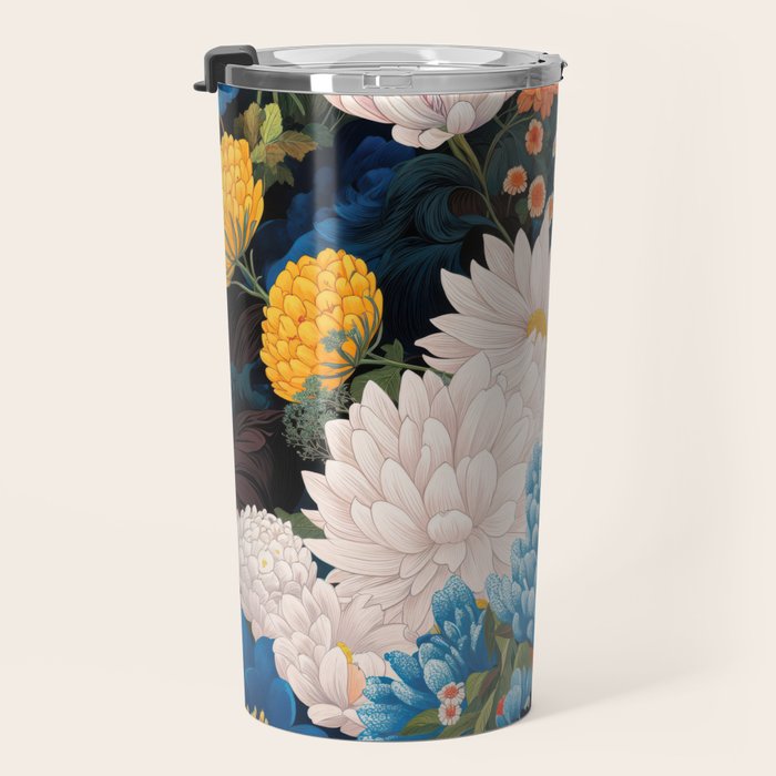 Flower Print Japanese Painting Floral Wall Art Botanical Poster Maximalist Dopamine Decor Travel Mug Gallery Image 3
