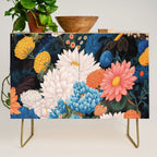 Flower Print Japanese Painting Floral Wall Art Botanical Poster Maximalist Dopamine Decor Credenza Gallery Image 1