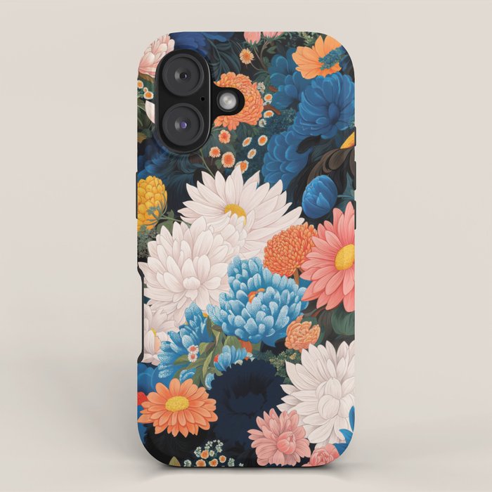 Flower Print Japanese Painting Floral Wall Art Botanical Poster Maximalist Dopamine Decor iPhone Case Gallery Image 1