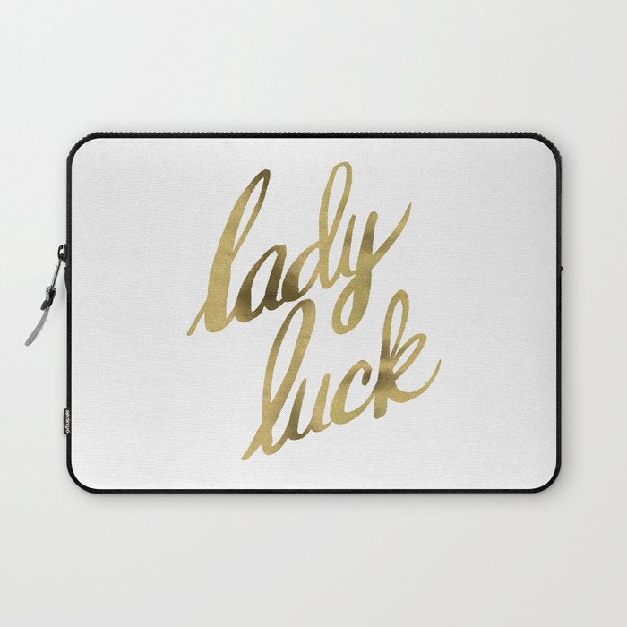 Lady Luck - Gold Ink Laptop Sleeve Gallery Image 1