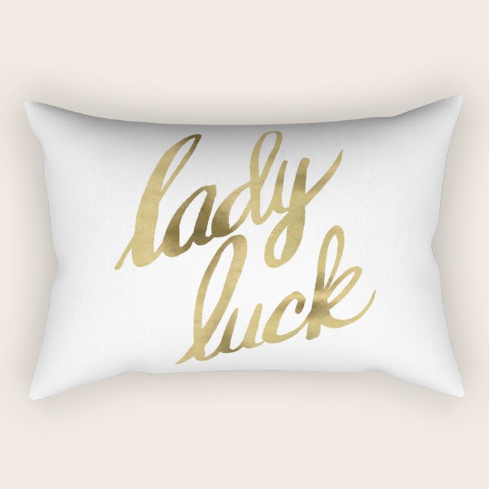 Lady Luck - Gold Ink Rectangular Pillow Gallery Image 1