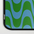 Retro Groovy Waves - Blue and Green Laptop Sleeve Gallery Image 3