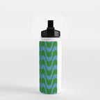 Retro Groovy Waves - Blue and Green Water Bottle Gallery Image 2