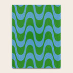 Retro Groovy Waves - Blue and Green Notebook Gallery Image 4