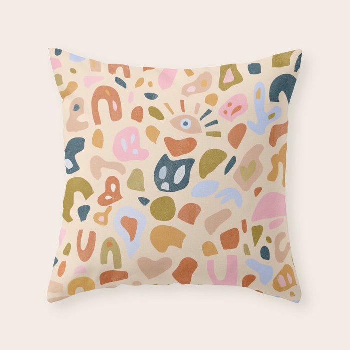 Abstract Paper Cuts Throw Pillow Gallery Image 1
