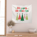 Mid Century Happy Holidays Wall Tapestry Gallery Image 2