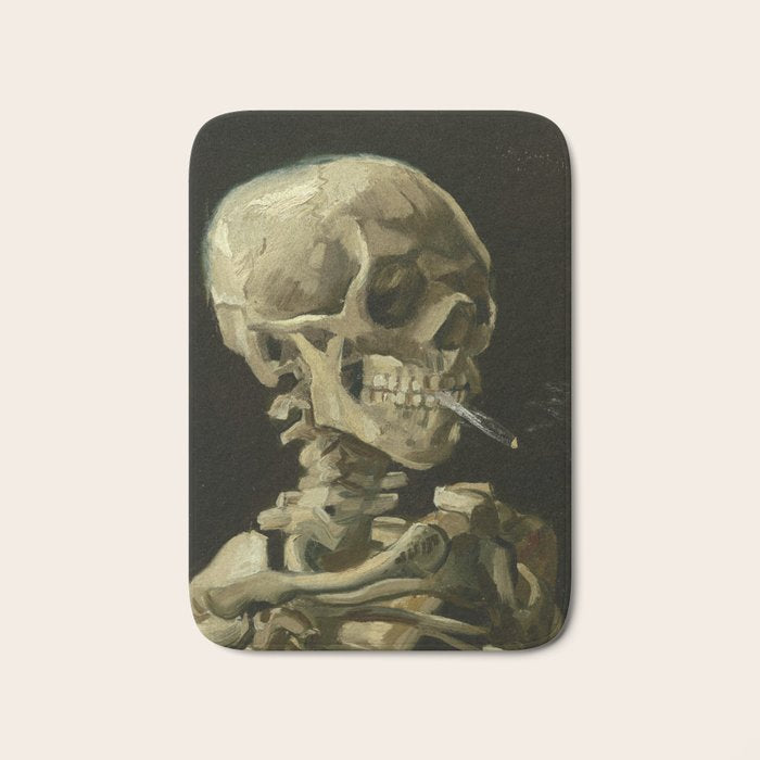 Vincent van Gogh - Skull of a Skeleton with Burning Cigarette Bath Mat Gallery Image 1