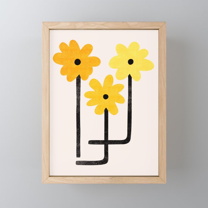 Minimal Sunflowers Mini Art Print Gallery Image 1