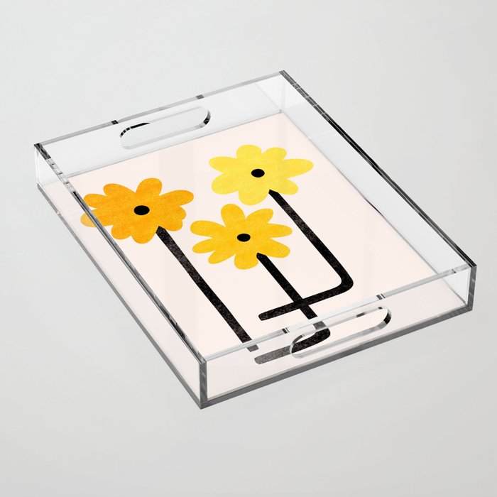 Minimal Sunflowers Acrylic Tray Gallery Image 1
