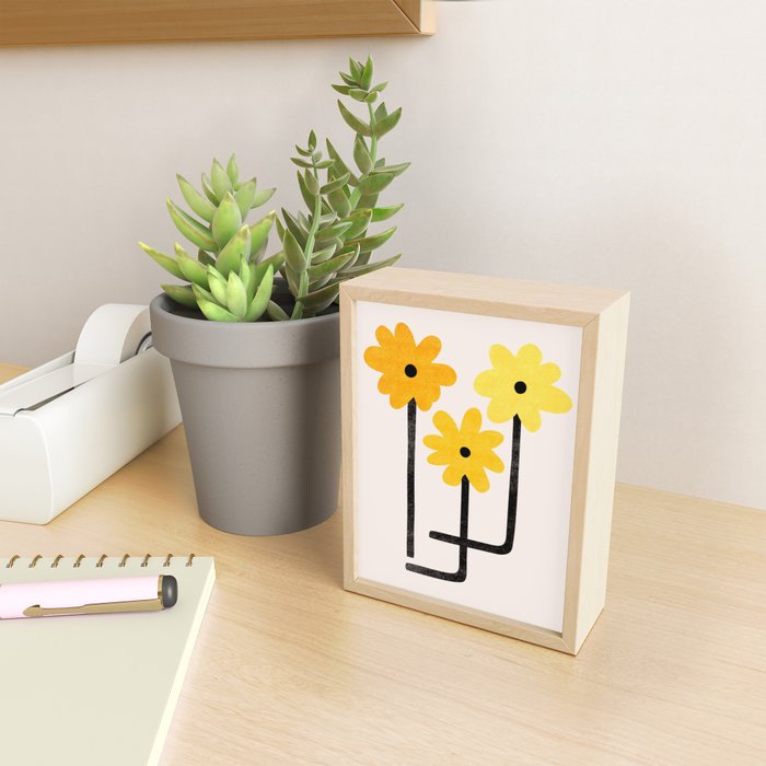 Minimal Sunflowers Mini Art Print Gallery Image 2