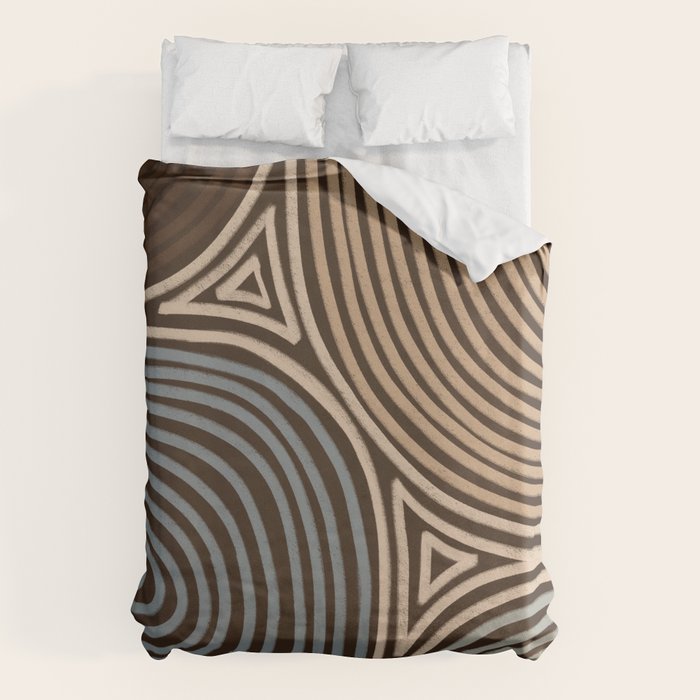 Tribal Pattern in Brown & Gray Duvet Cover Gallery Image 1